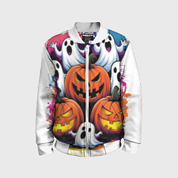 Бомбер детский Happy Halloween 25, цвет: 3D-белый