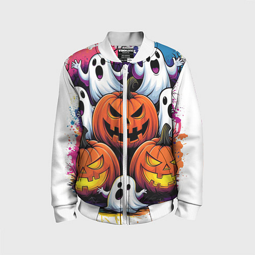 Детский бомбер Happy Halloween 25 / 3D-Белый – фото 1