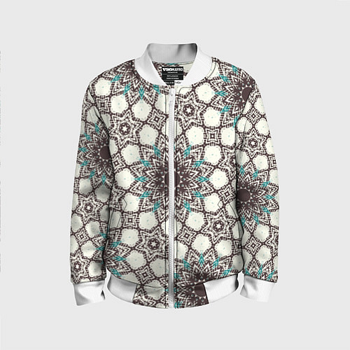 Детский бомбер Калейдоскоп из цветочных звезд / 3D-Белый – фото 1