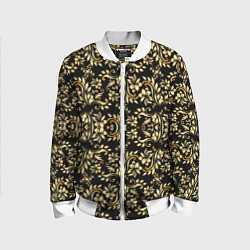 Бомбер детский Народная русская роспись - позолота паттерн, цвет: 3D-белый