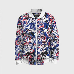 Детский бомбер Абстрактный паттерн бело-сине-красный