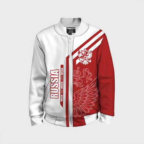 Детский бомбер Россия / 3D-Белый – фото 1