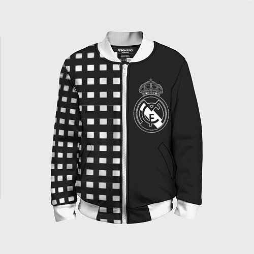 Детский бомбер Real Madrid клетка / 3D-Белый – фото 1