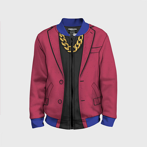 Детский бомбер Малиновый пиджак - новый русский 90-е / 3D-Синий – фото 1