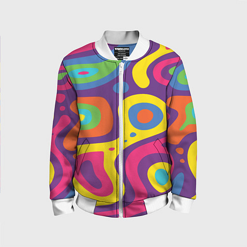 Детский бомбер Abstract tac / 3D-Белый – фото 1