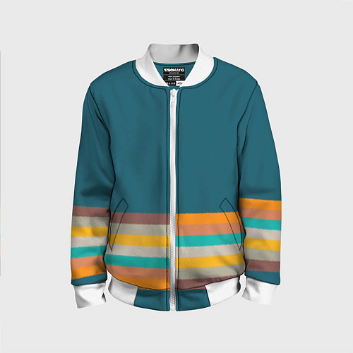 Детский бомбер Индиго и шумовой градиент заката с текстурой / 3D-Белый – фото 1