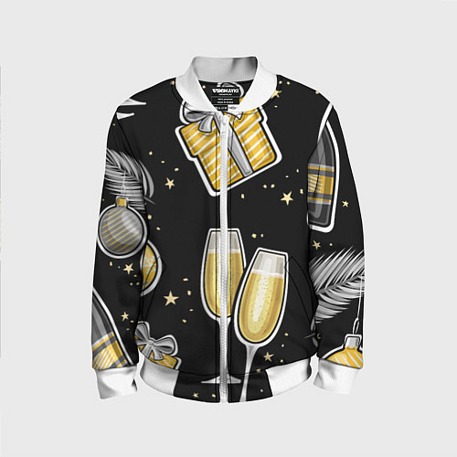 Детский бомбер Новогодний вайб / 3D-Белый – фото 1