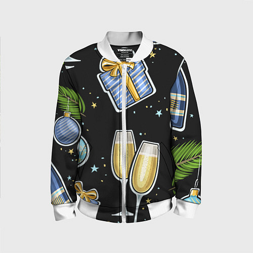 Детский бомбер Новогодний вайб / 3D-Белый – фото 1