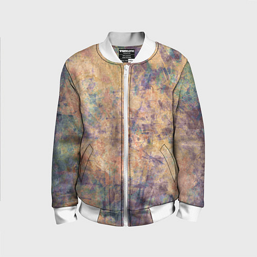 Детский бомбер Абстракция - pink marble with blue flecks / 3D-Белый – фото 1