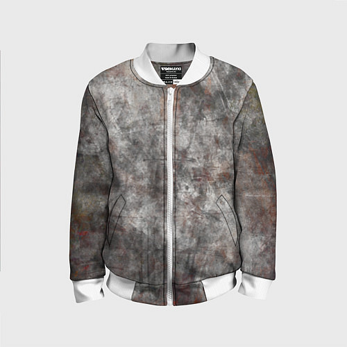 Детский бомбер Абстракция - gray stone / 3D-Белый – фото 1