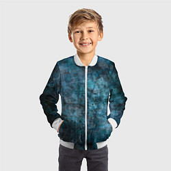 Бомбер детский Абстракция - dark blue, цвет: 3D-белый — фото 2