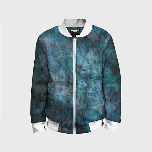 Детский бомбер Абстракция - dark blue / 3D-Белый – фото 1