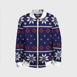 Детский бомбер Вязаный новогодний узор
