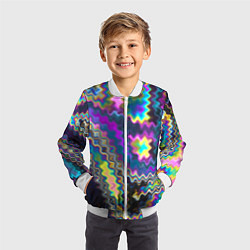 Бомбер детский Абстракция переливы, цвет: 3D-белый — фото 2