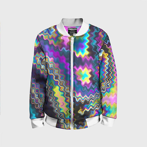 Детский бомбер Абстракция переливы / 3D-Белый – фото 1