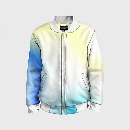 Детский бомбер Color yellow blue white / 3D-Белый – фото 1