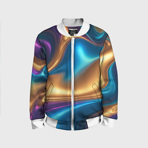 Детский бомбер Сплавы разноцветные / 3D-Белый – фото 1