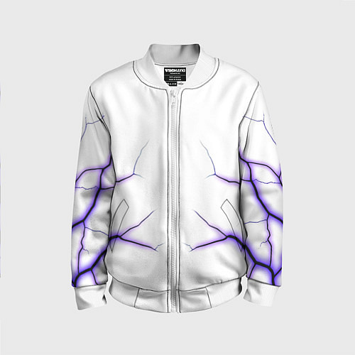 Детский бомбер Color white purple / 3D-Белый – фото 1