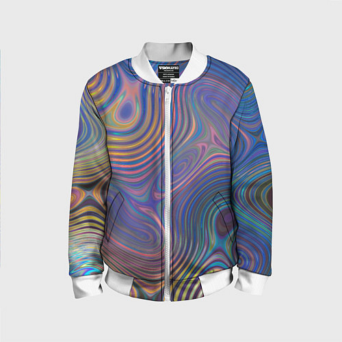 Детский бомбер Абстрактная рябь / 3D-Белый – фото 1