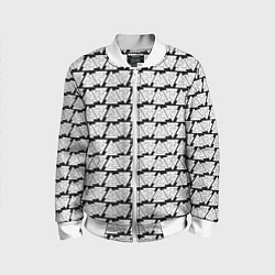 Бомбер детский Символы валькнут как защитная кольчуга, цвет: 3D-белый