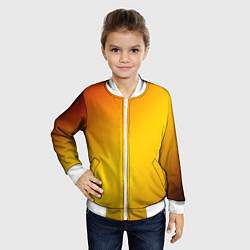 Бомбер детский Color yellow red gradient, цвет: 3D-белый — фото 2