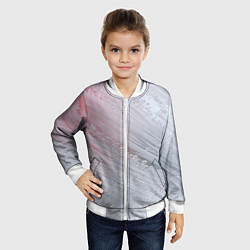 Бомбер детский Морозные полосы на стекле, цвет: 3D-белый — фото 2