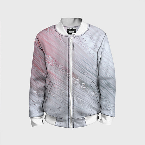 Детский бомбер Морозные полосы на стекле / 3D-Белый – фото 1