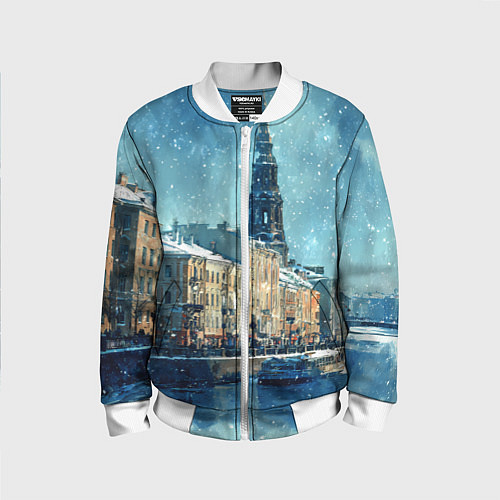 Детский бомбер Снегопад в Санкт-Петербурге / 3D-Белый – фото 1