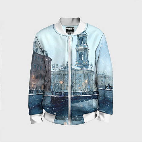 Детский бомбер Зимний Питер / 3D-Белый – фото 1