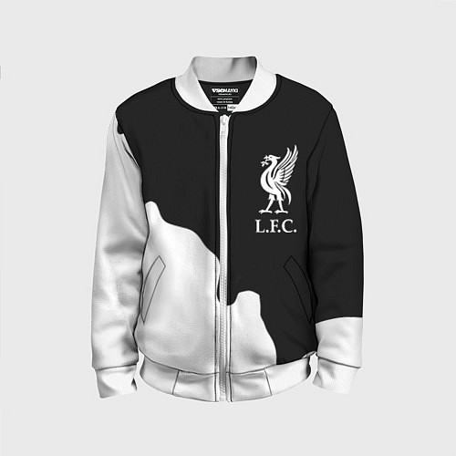 Детский бомбер Ливерпуль краски разводы / 3D-Белый – фото 1
