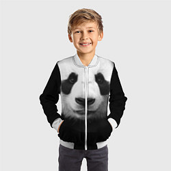 Бомбер детский Взгляд панды, цвет: 3D-белый — фото 2