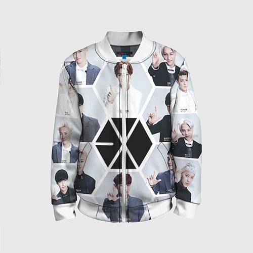 Детский бомбер EXO Boys / 3D-Белый – фото 1