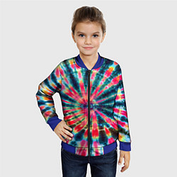 Бомбер детский Tie dye, цвет: 3D-синий — фото 2