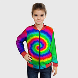 Бомбер детский Tie dye, цвет: 3D-красный — фото 2