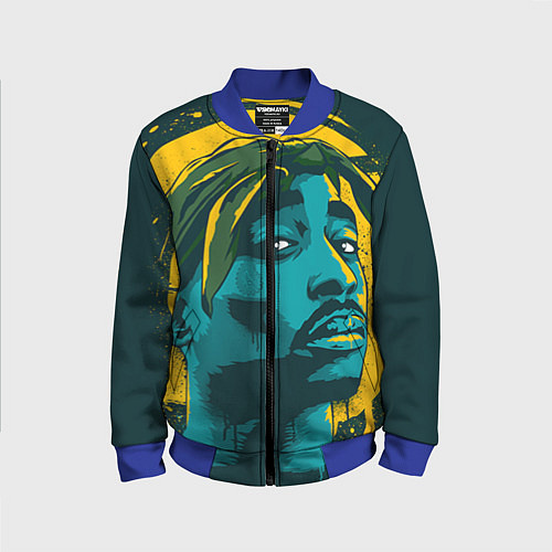 Детский бомбер 2Pac Shakur / 3D-Синий – фото 1