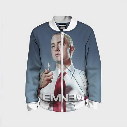 Детский бомбер Eminem Fire / 3D-Белый – фото 1