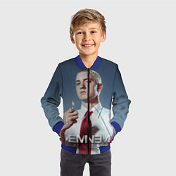 Бомбер детский Eminem Fire, цвет: 3D-синий — фото 2