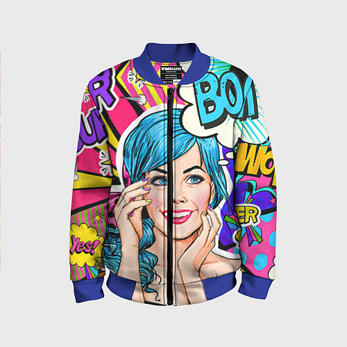 Детский бомбер Pop art / 3D-Синий – фото 1