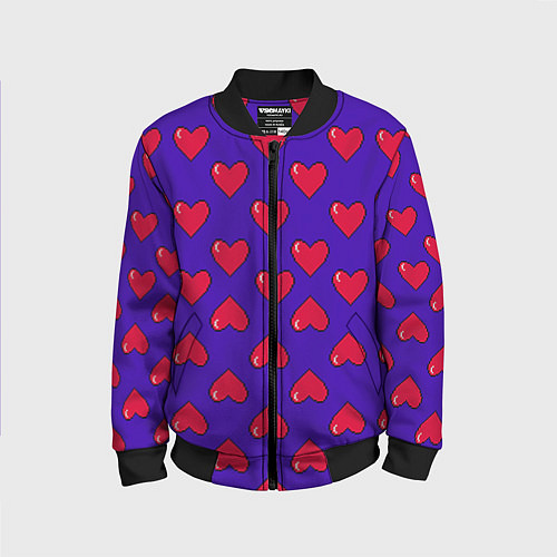 Детский бомбер Hearts Pattern / 3D-Черный – фото 1