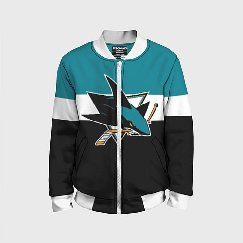 Детский бомбер San Jose Sharks / 3D-Белый – фото 1