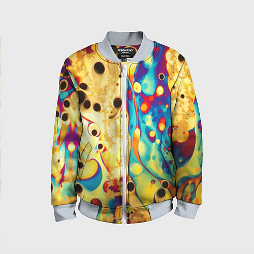 Детский бомбер Абстракция кислотные метаморфозы / 3D-Серый – фото 1