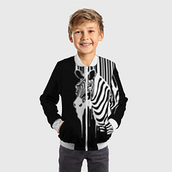Бомбер детский Жидкая зебра, цвет: 3D-белый — фото 2