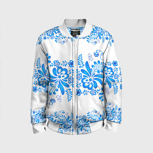 Детский бомбер Гжель / 3D-Белый – фото 1