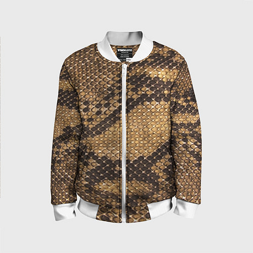 Детский бомбер Змеиная кожа / 3D-Белый – фото 1