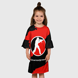 Платье клеш для девочки CS:GO Red Style, цвет: 3D-принт — фото 2