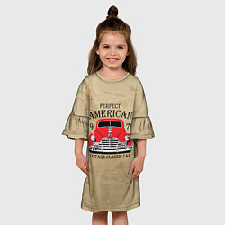 Платье клеш для девочки American retro auto, цвет: 3D-принт — фото 2