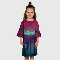 Платье клеш для девочки California, цвет: 3D-принт — фото 2