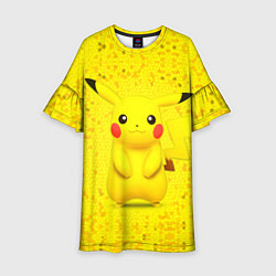 Платье клеш для девочки Pikachu цвета 3D-принт — фото 1
