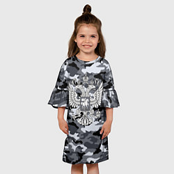Платье клеш для девочки Городской камуфляж Россия, цвет: 3D-принт — фото 2