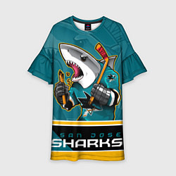 Платье клеш для девочки San Jose Sharks, цвет: 3D-принт